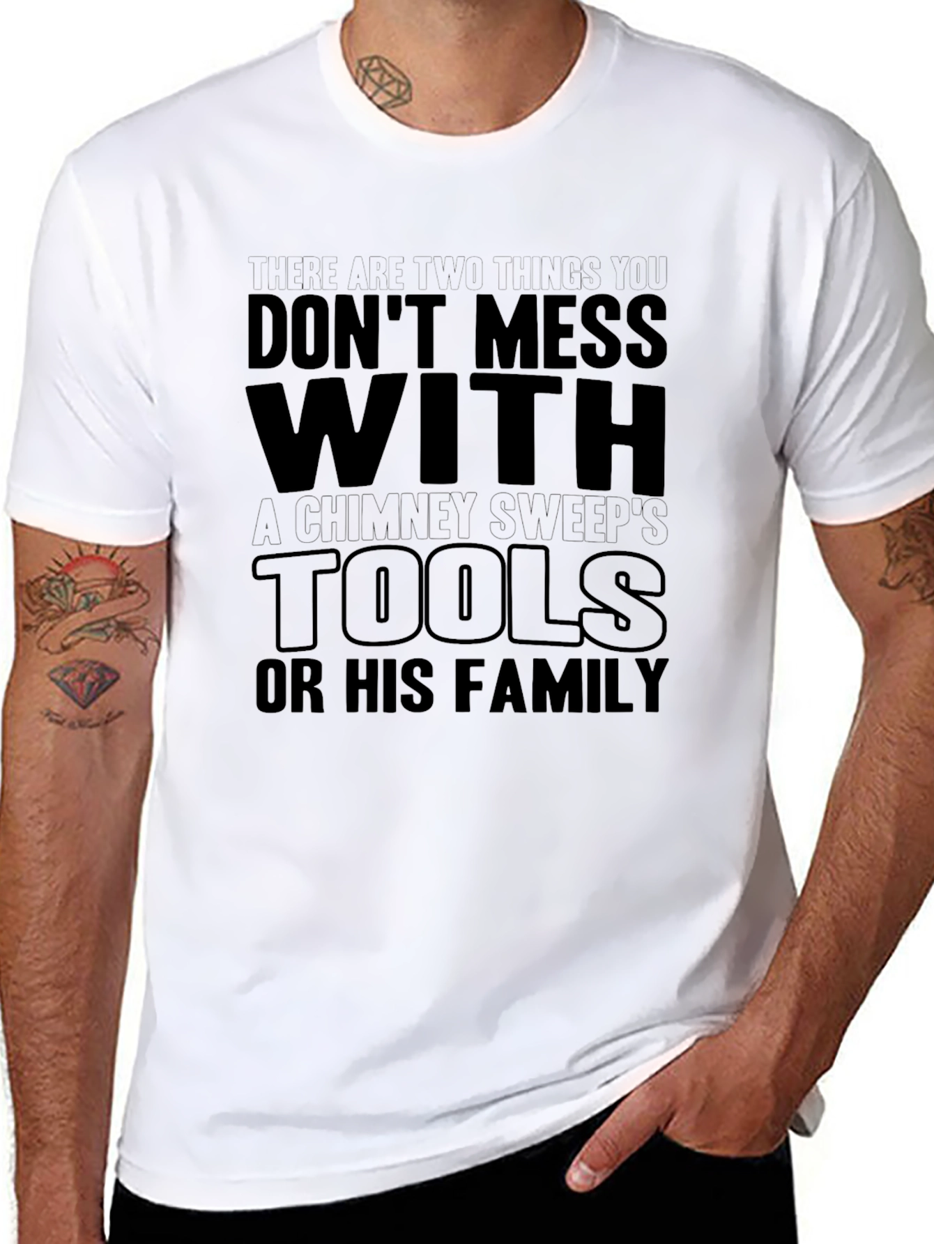 Chimney Sweeps Tools Graphic Tee - Black