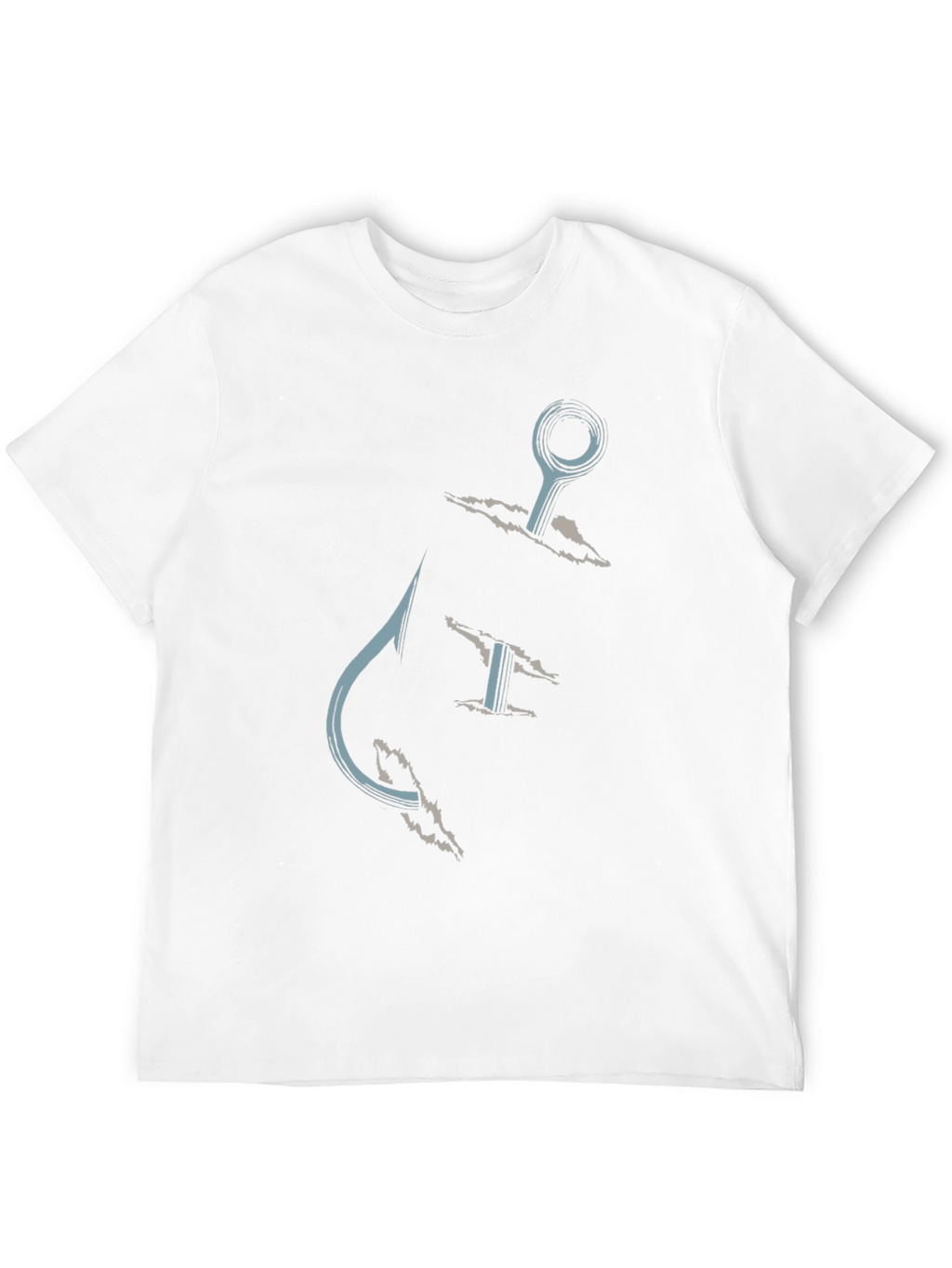Fishing Hook Graphic Tee - Casual Black T-Shirt