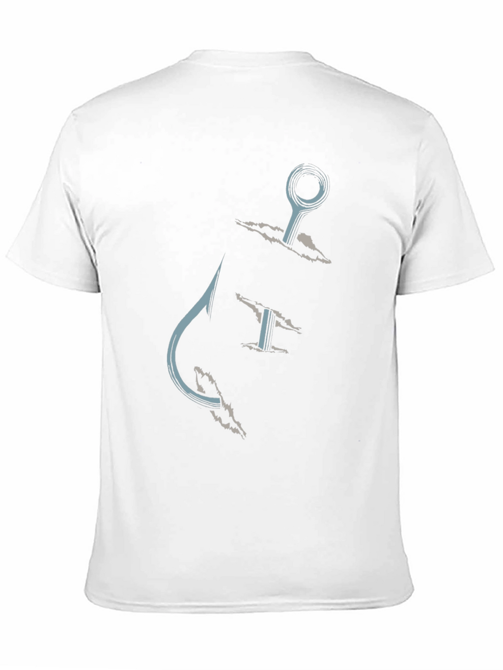 Fishing Hook Graphic Tee - Casual Black T-Shirt