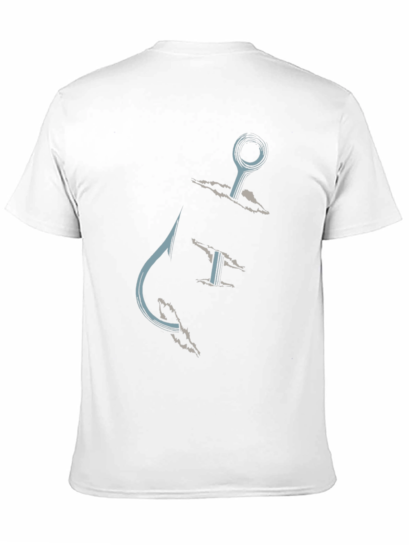 Fishing Hook Graphic Tee - Casual Black T-Shirt