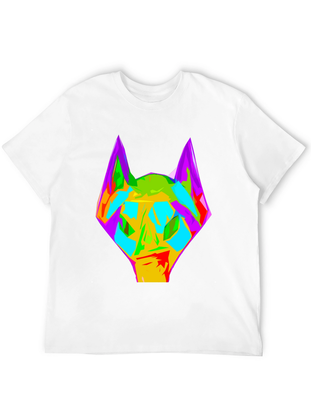 Abstract Wolf Graphic Black T-Shirt