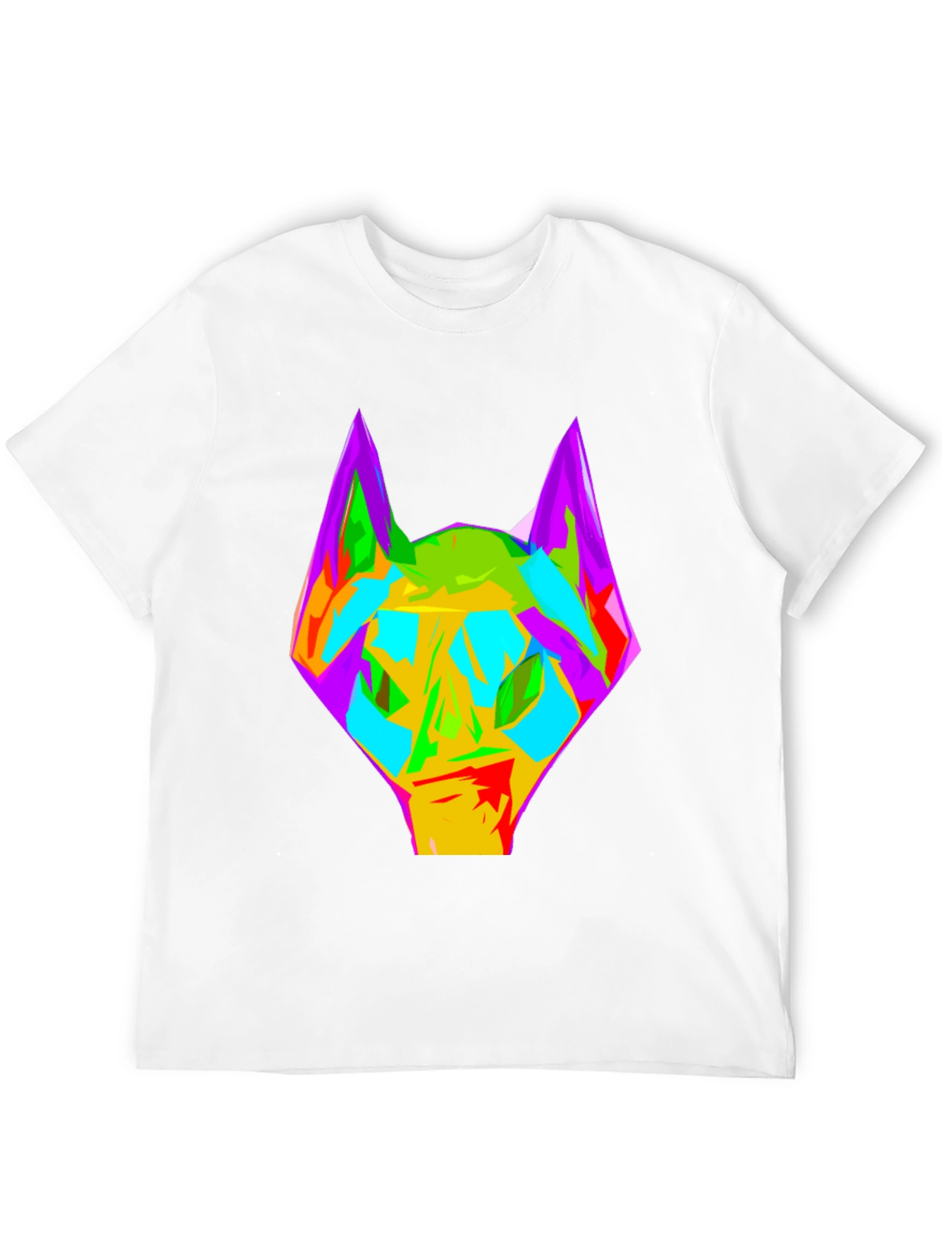 Abstract Wolf Graphic Black T-Shirt