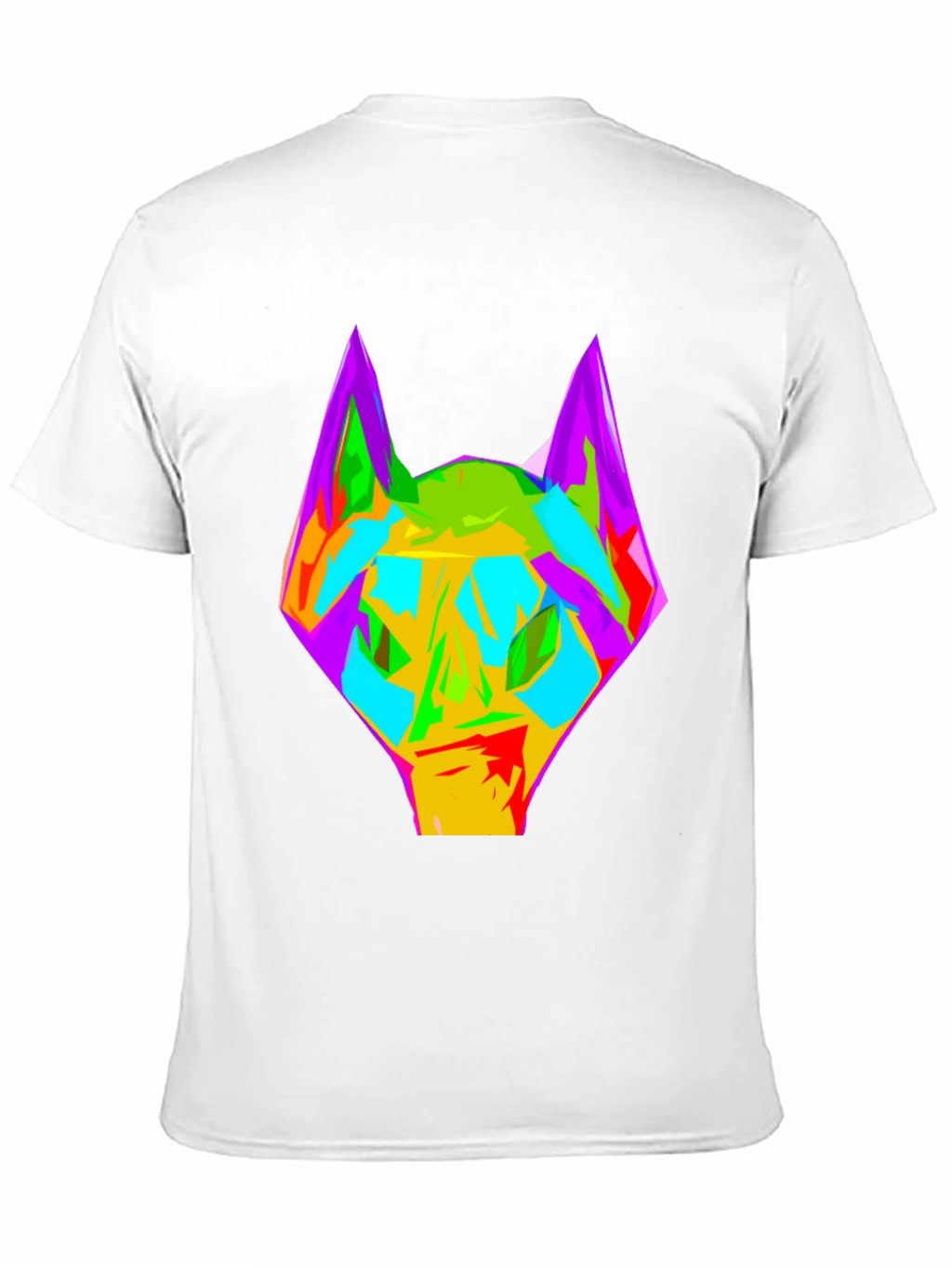 Abstract Wolf Graphic Black T-Shirt
