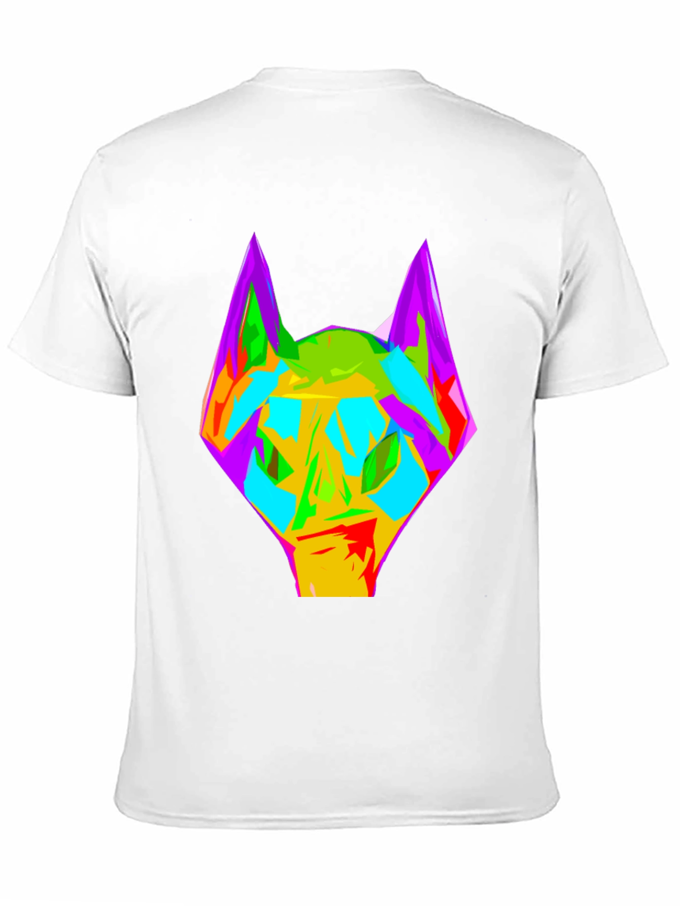 Abstract Wolf Graphic Black T-Shirt
