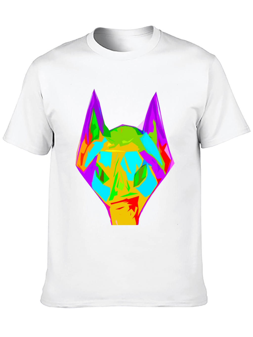 Abstract Wolf Graphic Black T-Shirt