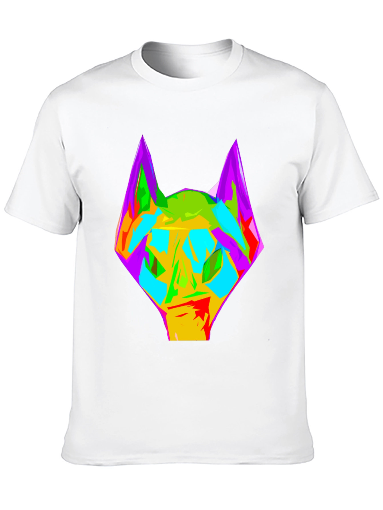 Abstract Wolf Graphic Black T-Shirt