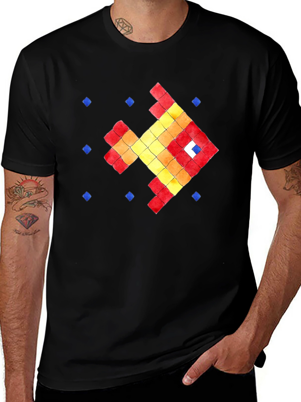 Pixel Fish Graphic Tee - Retro Style