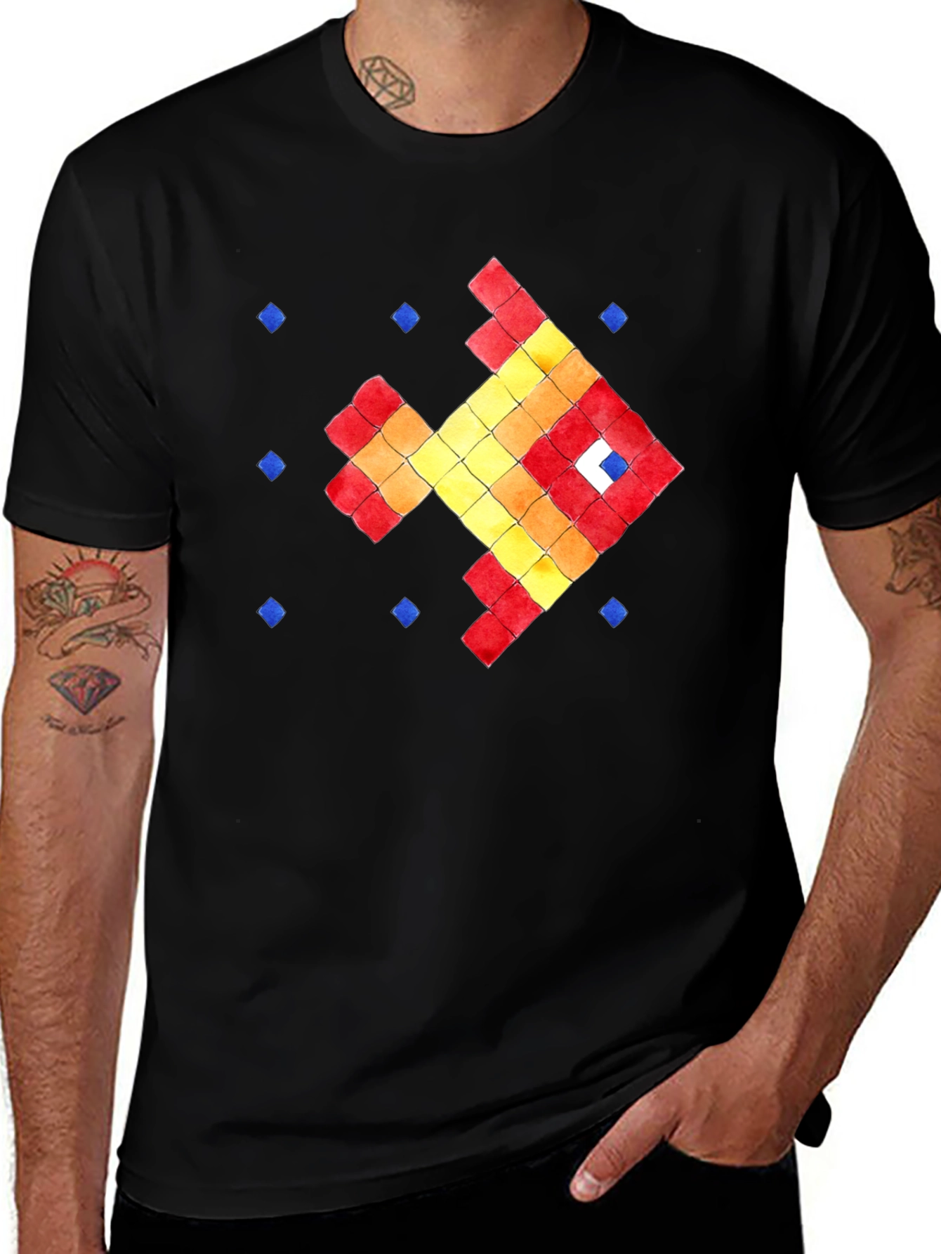 Pixel Fish Graphic Tee - Retro Style