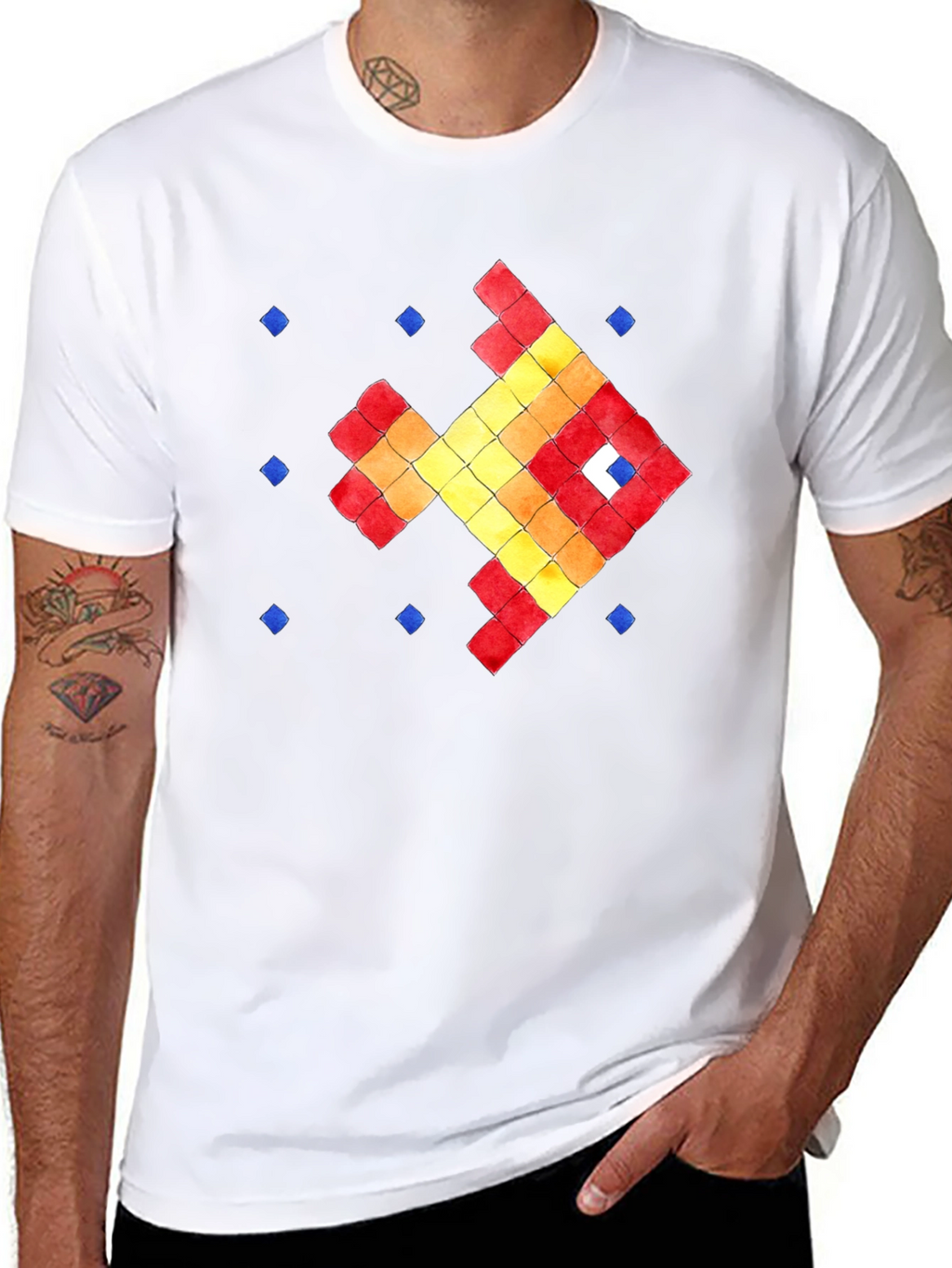 Pixel Fish Graphic Tee - Retro Style