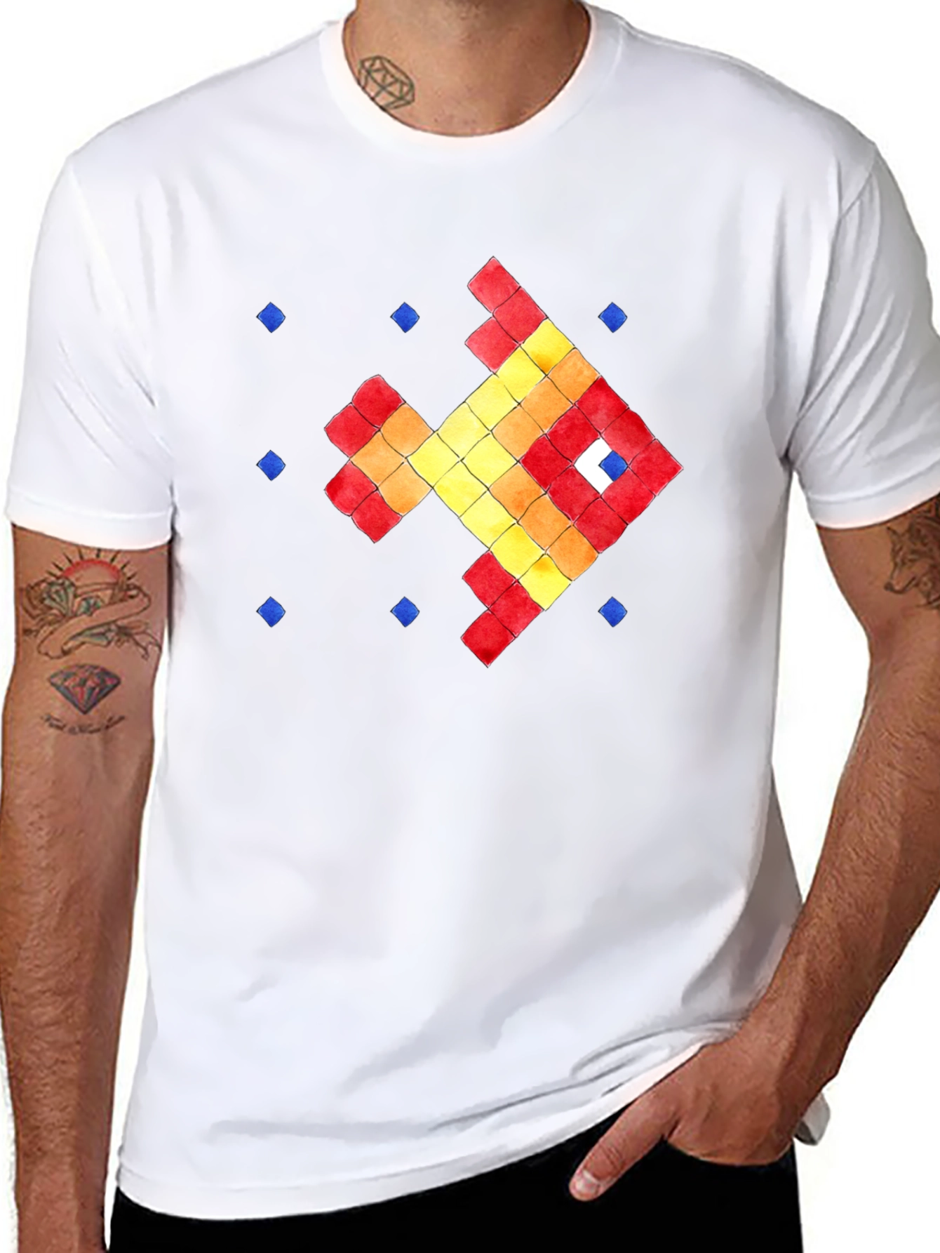 Pixel Fish Graphic Tee - Retro Style