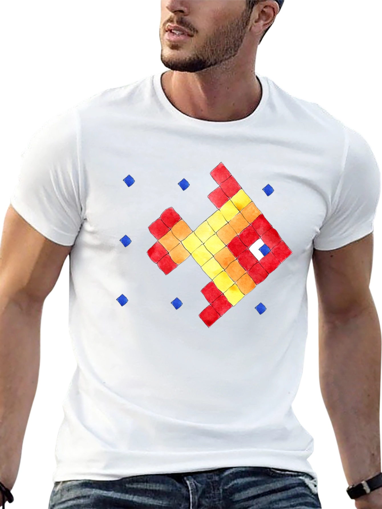 Pixel Fish Graphic Tee - Retro Style