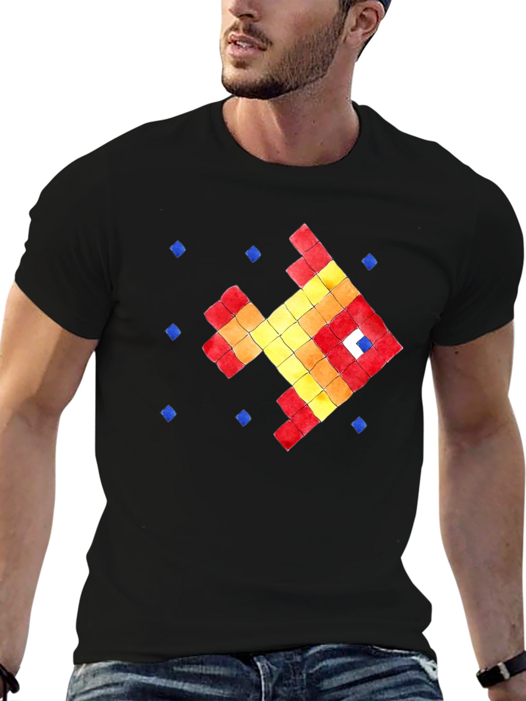 Pixel Fish Graphic Tee - Retro Style