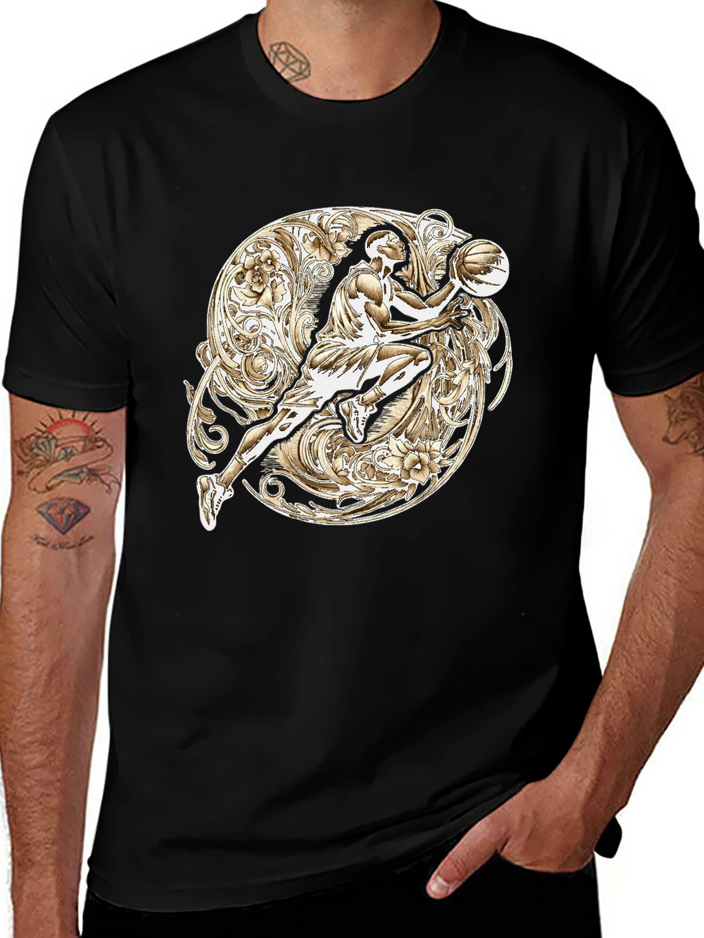 Basketball Player Graphic T-Shirt - Sporty Style