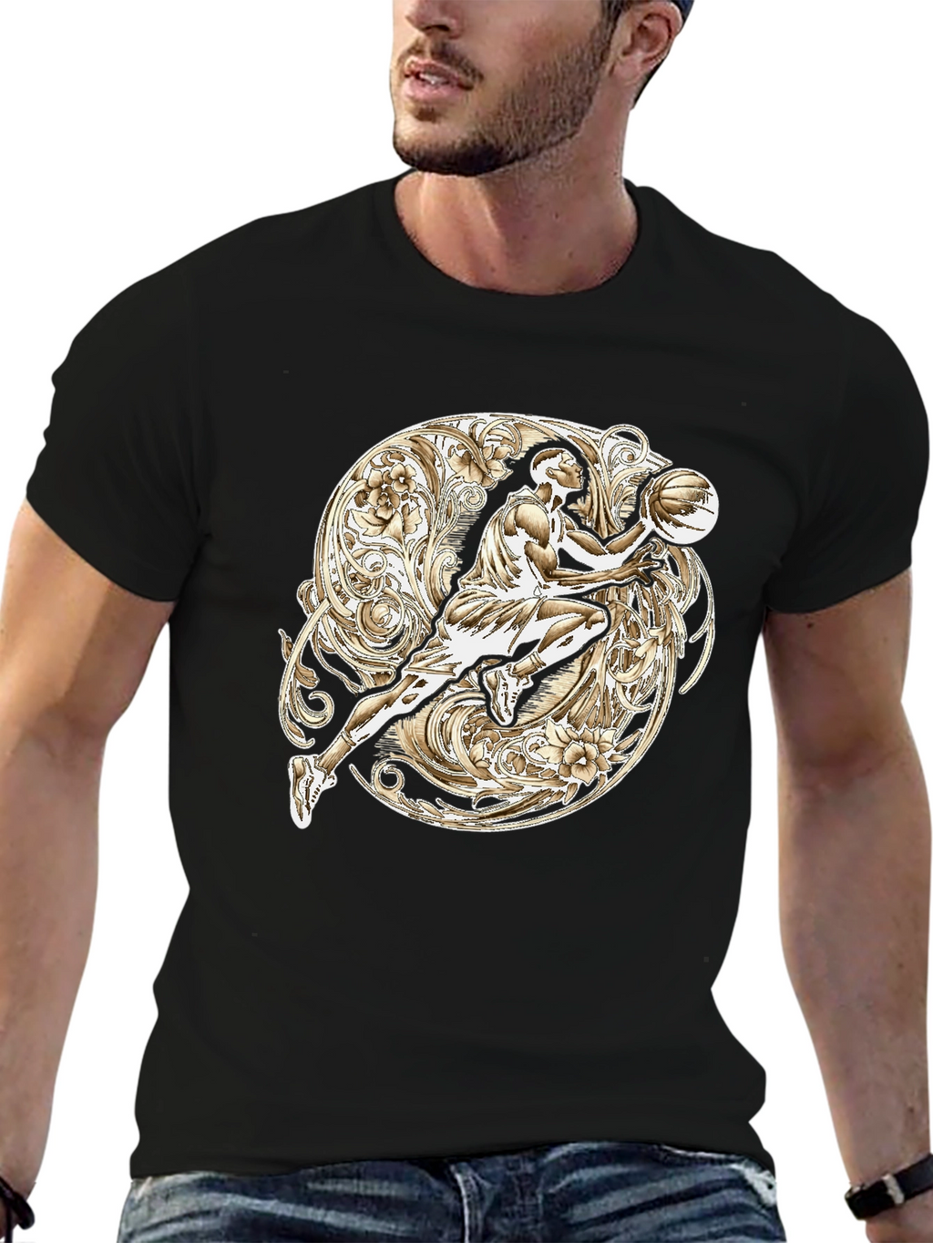 Basketball Player Graphic T-Shirt - Sporty Style