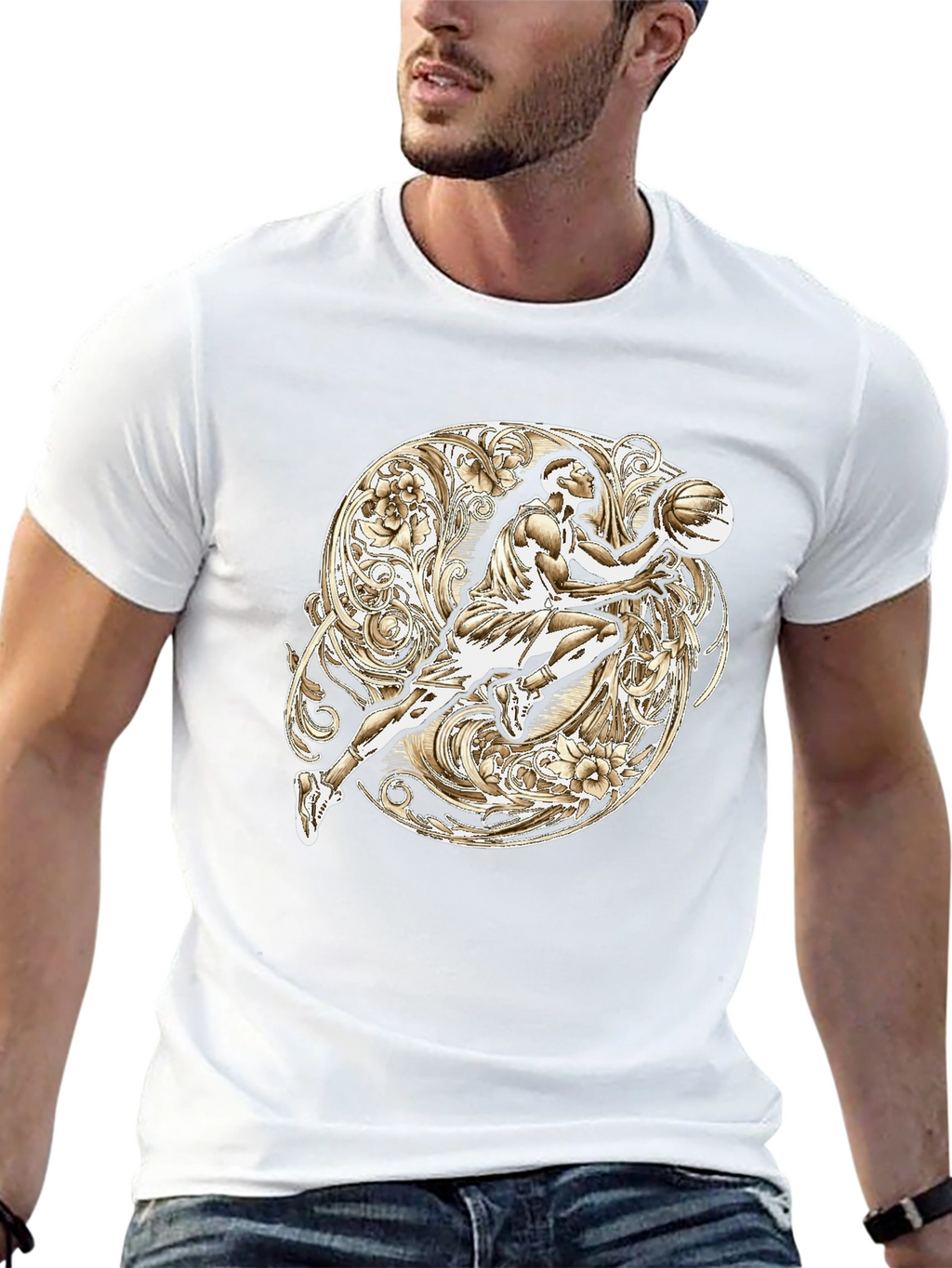 Basketball Player Graphic T-Shirt - Sporty Style