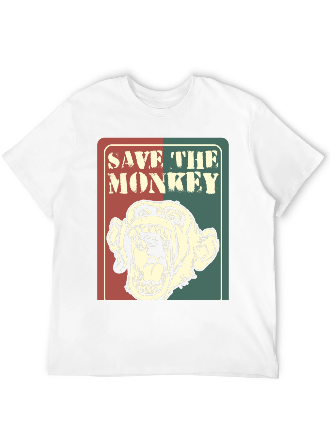 Save The Monkey Graphic T-Shirt - Retro Style Tee