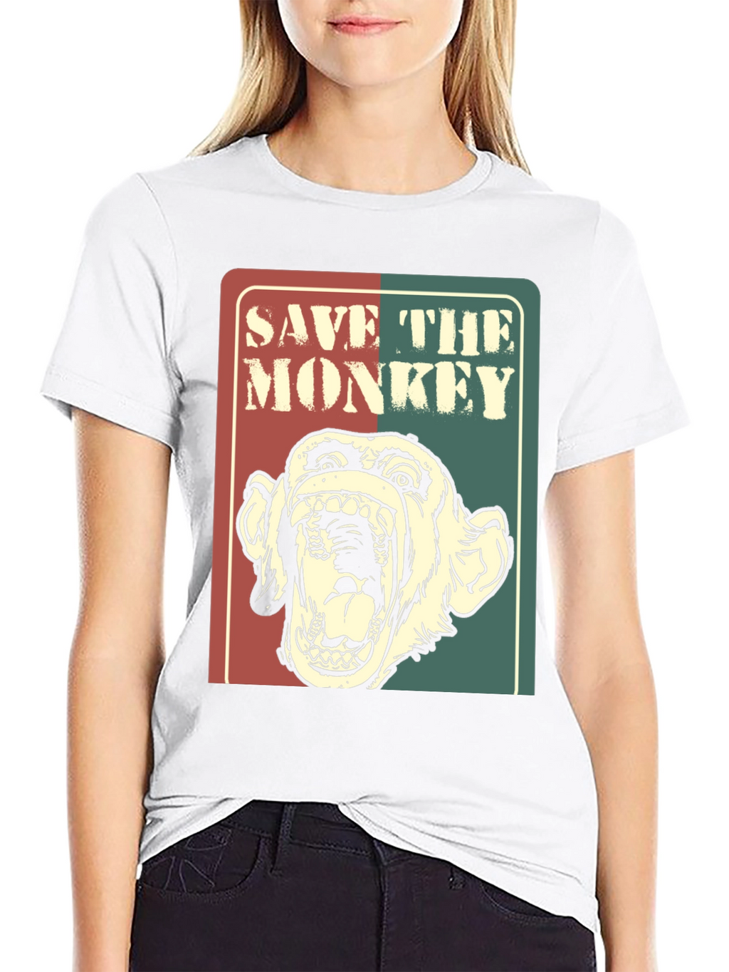 Save The Monkey Graphic T-Shirt - Retro Style Tee