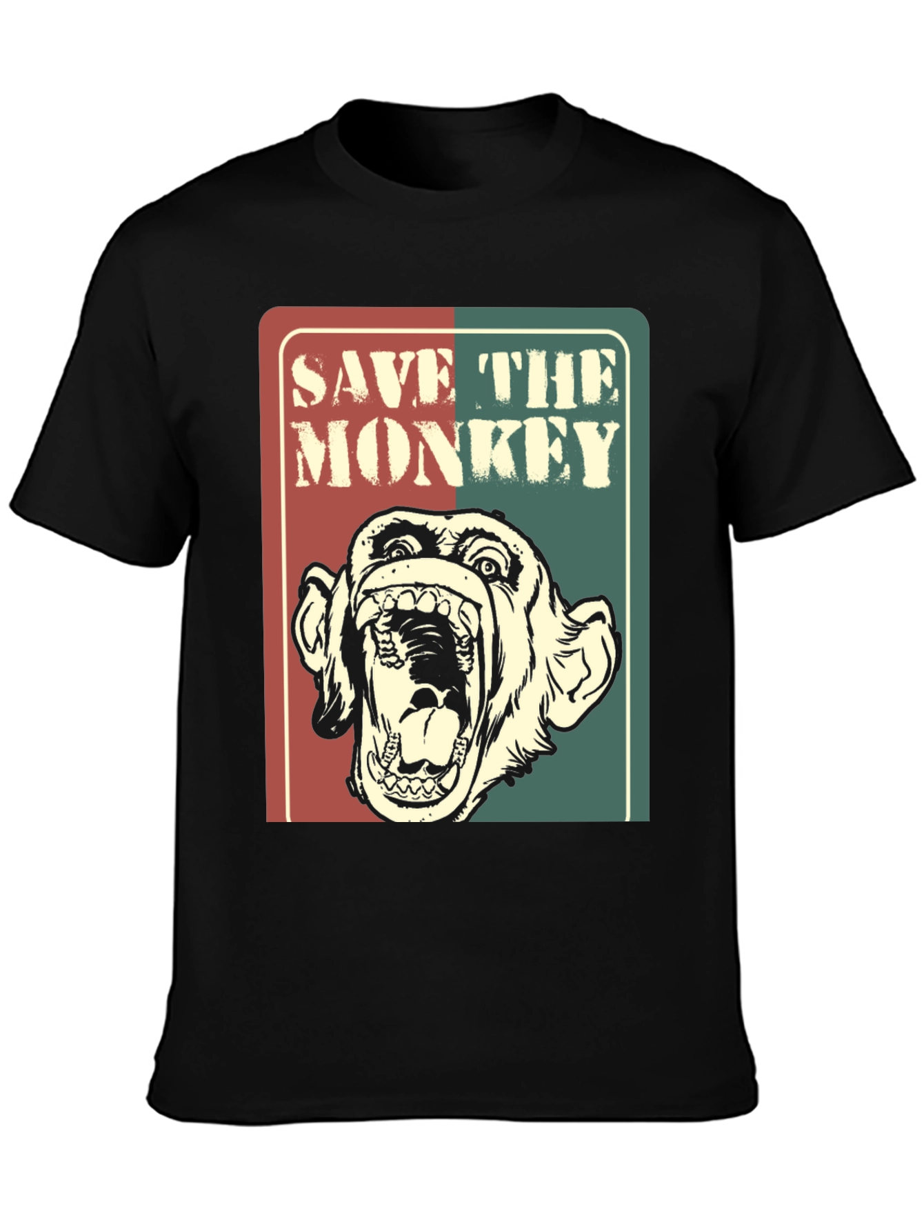 Save The Monkey Graphic T-Shirt - Retro Style Tee