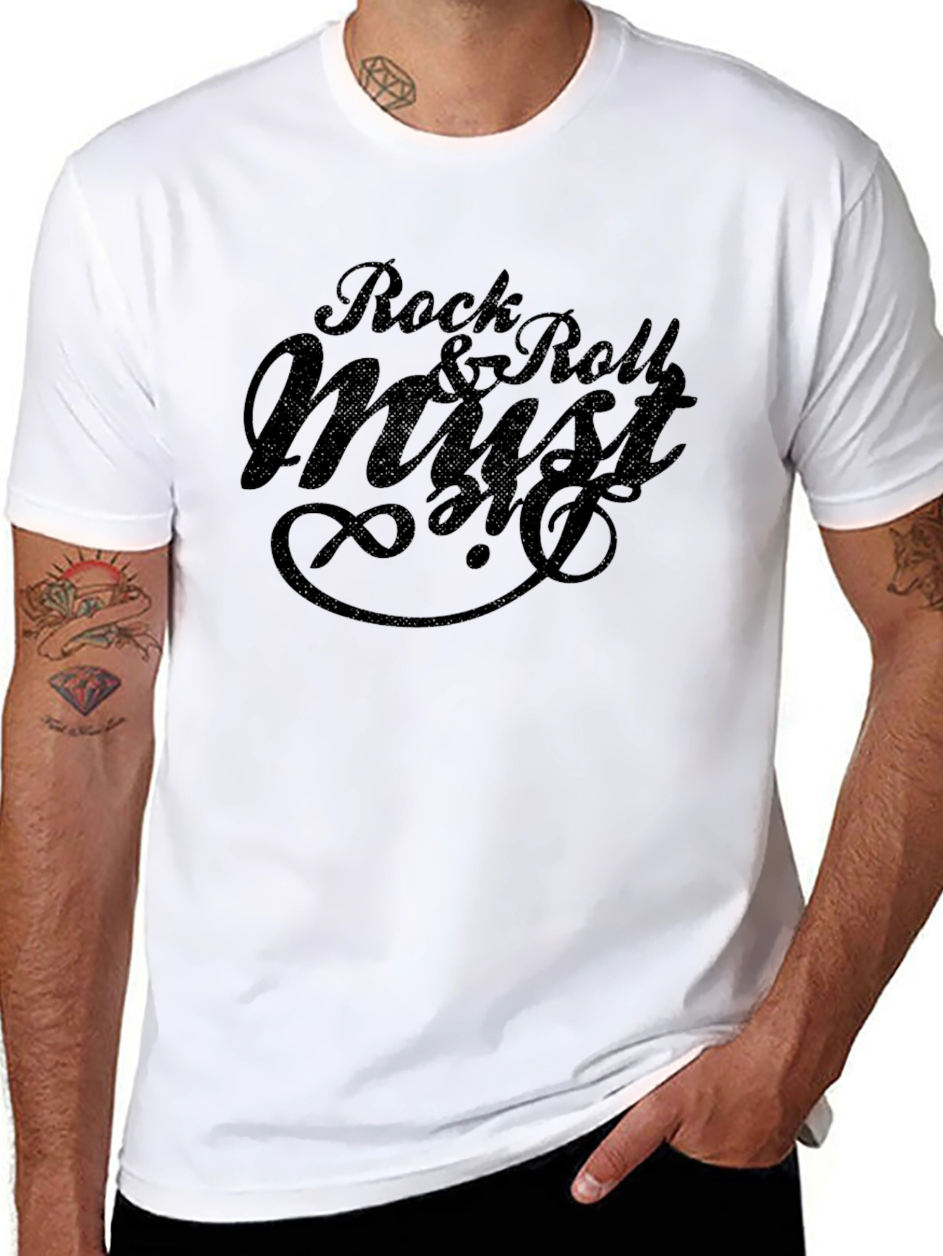 Rock & Roll Must Die Black Graphic Tee