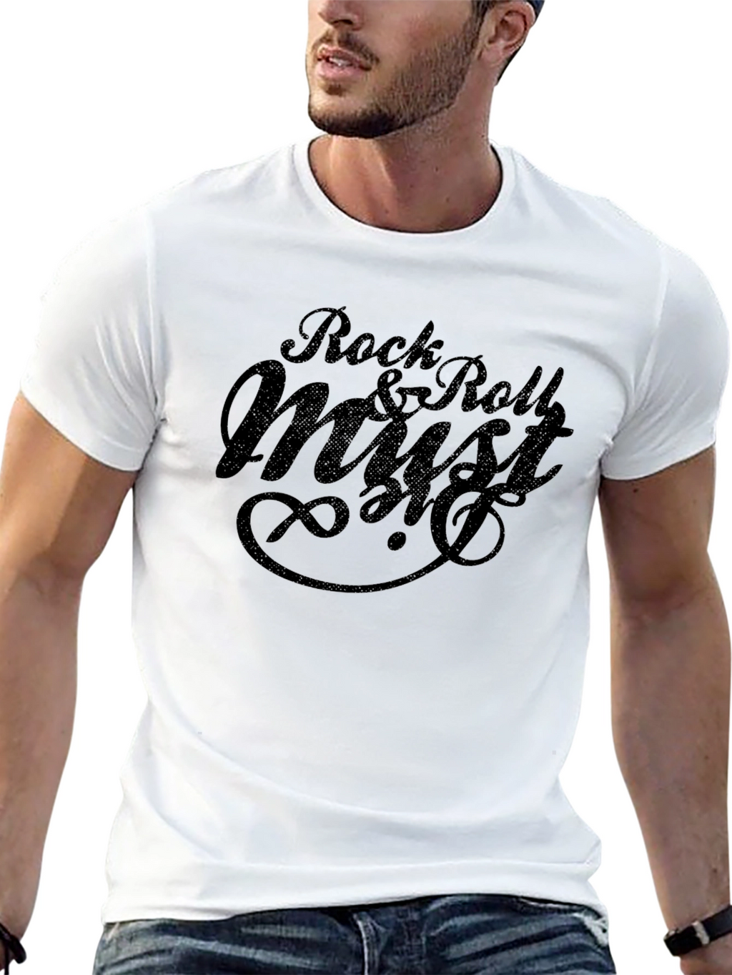 Rock & Roll Must Die Black Graphic Tee