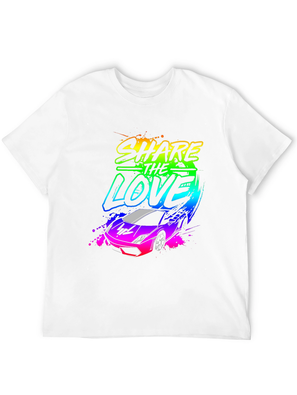 Share The Love Car Graphic Black T-Shirt