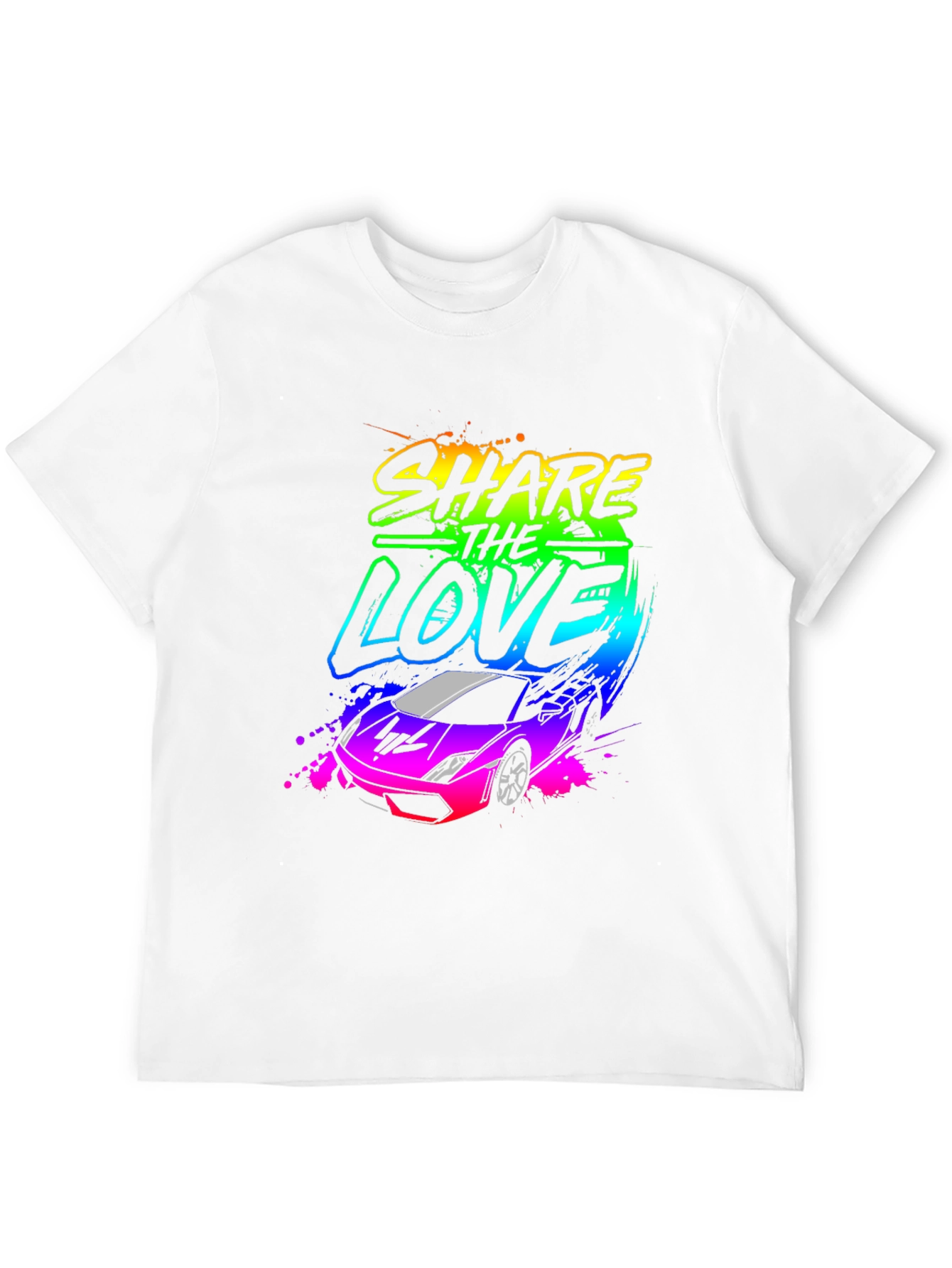 Share The Love Car Graphic Black T-Shirt
