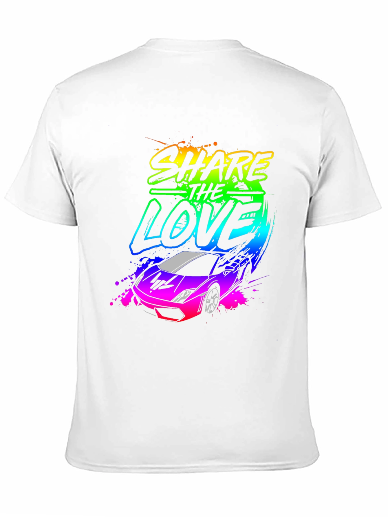 Share The Love Car Graphic Black T-Shirt