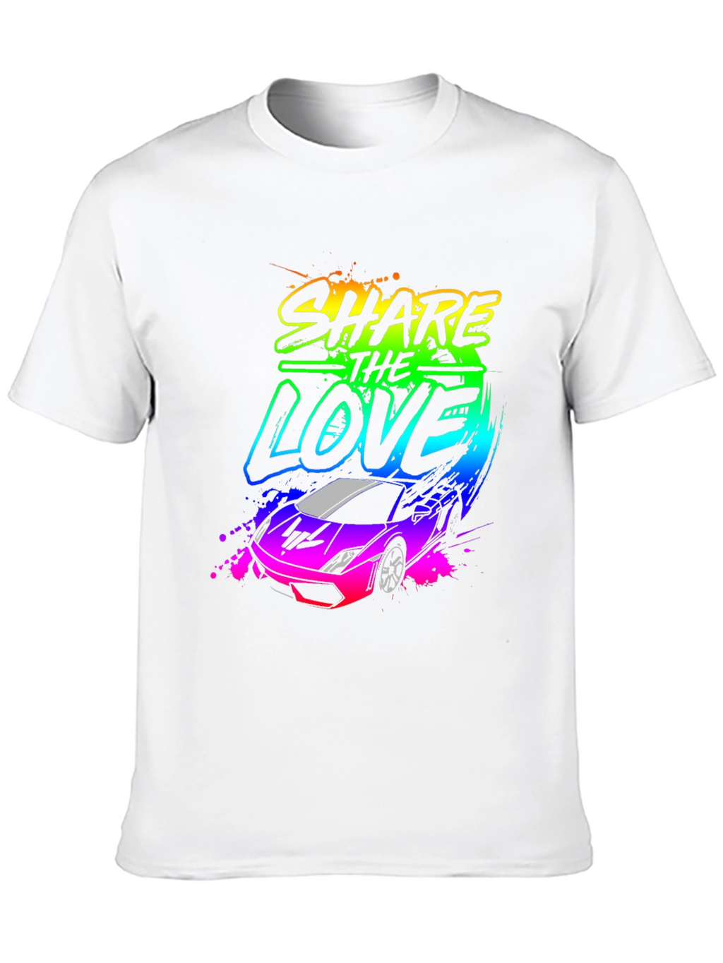 Share The Love Car Graphic Black T-Shirt