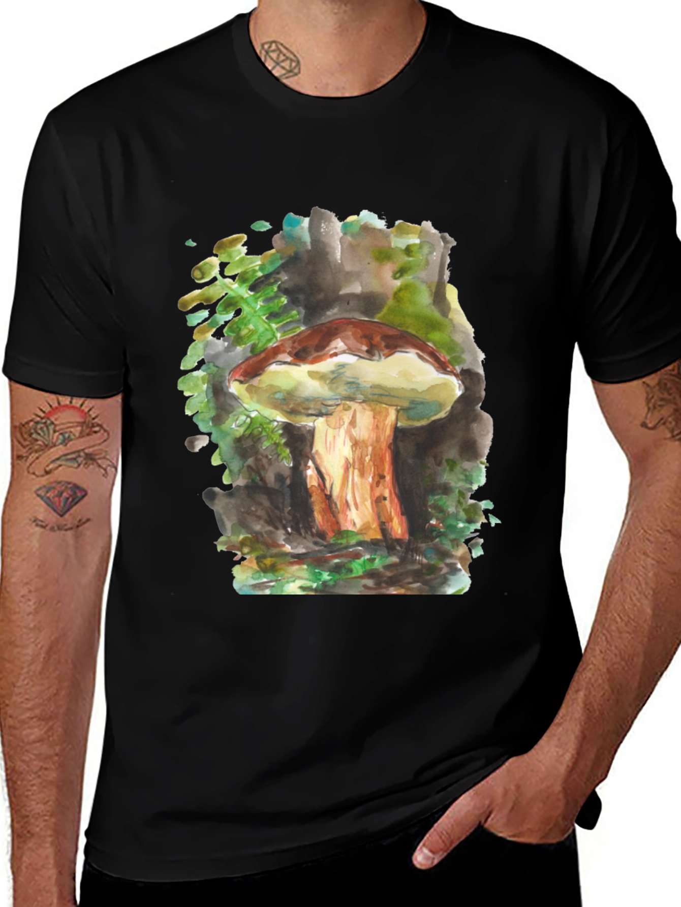 Mushroom Watercolor Graphic Tee - Unisex