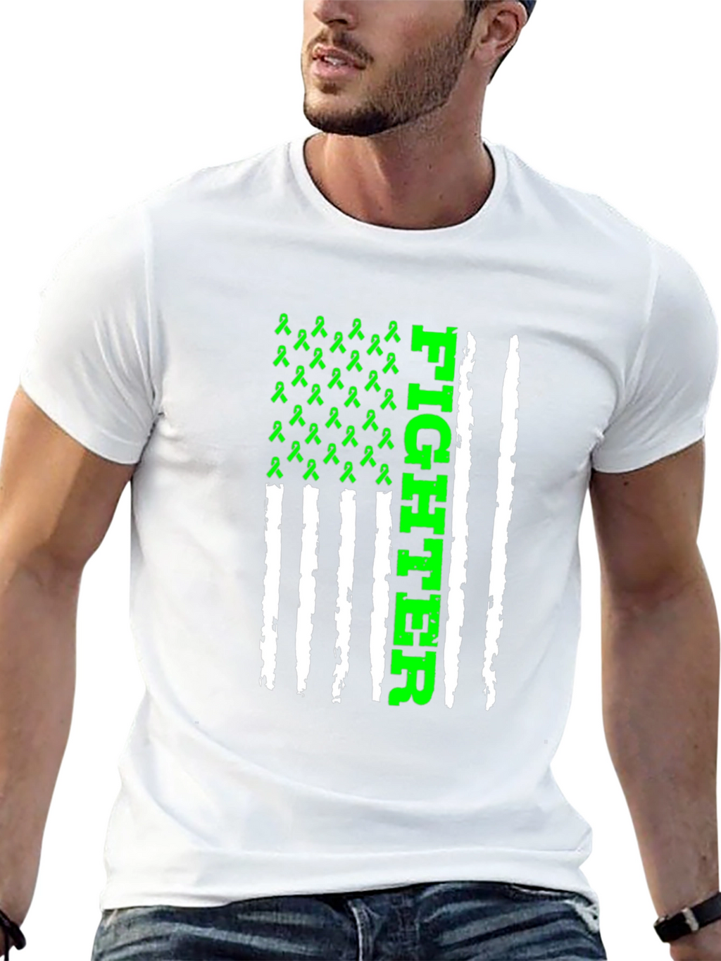 Fighter Ribbon Flag Graphic Tee
