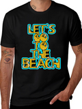 Lets Go To The Beach Black Graphic Tee