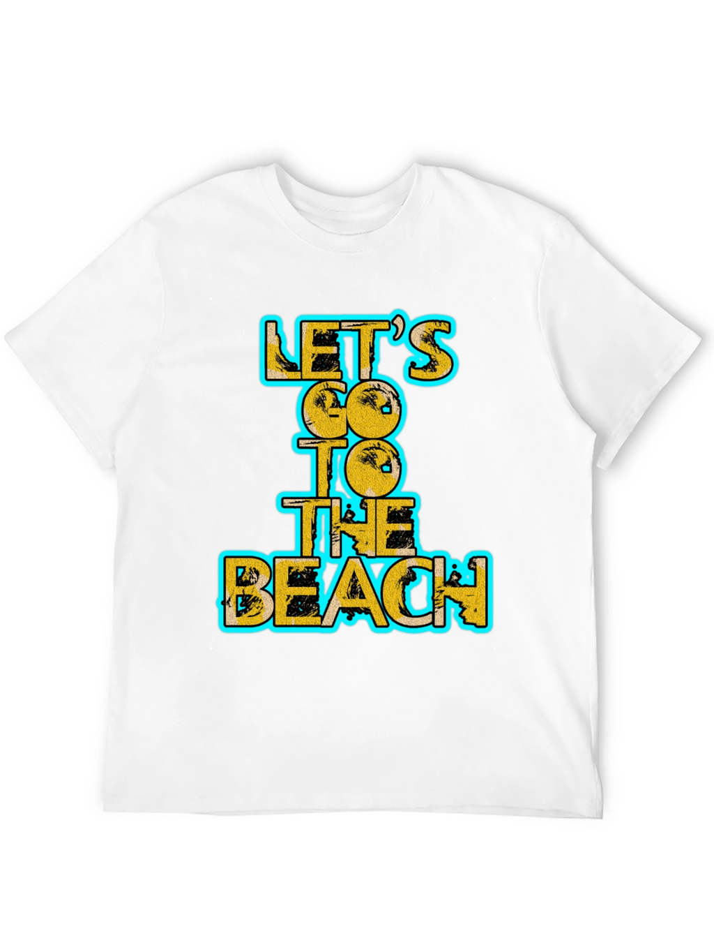 Lets Go To The Beach Black Graphic Tee