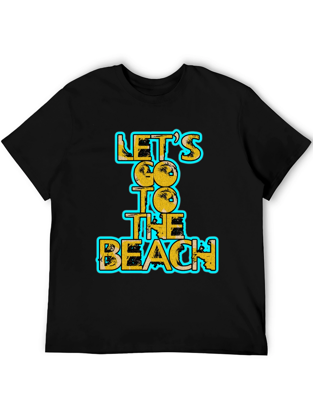 Lets Go To The Beach Black Graphic Tee