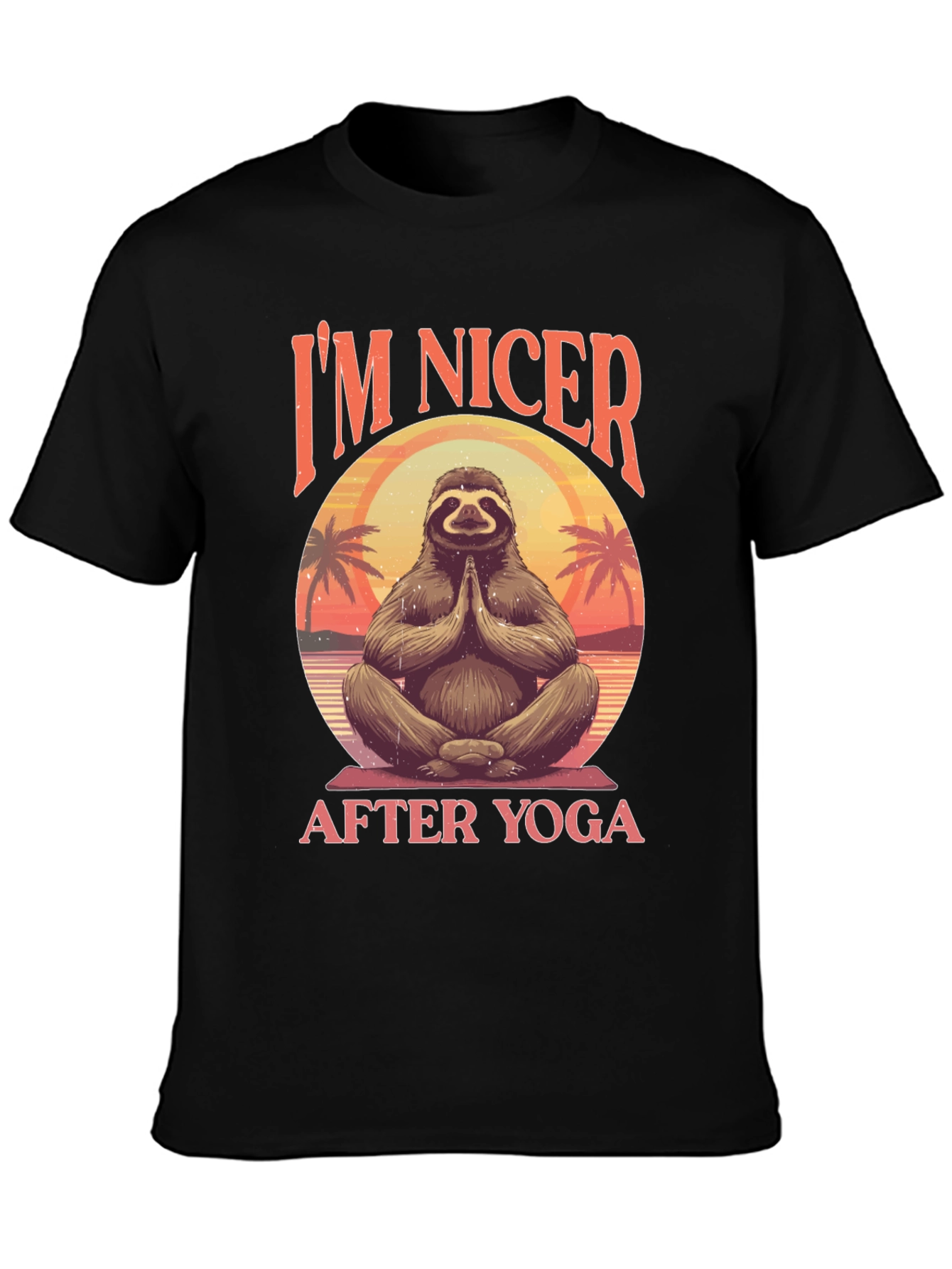 Mens Sloth Yoga Graphic Tee - Im Nicer After Yoga