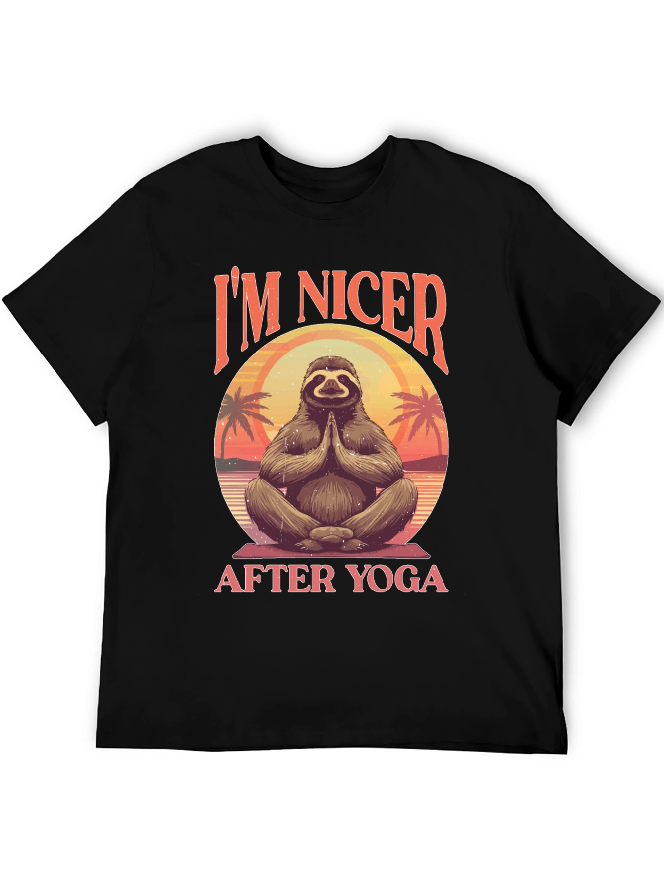 Mens Sloth Yoga Graphic Tee - Im Nicer After Yoga