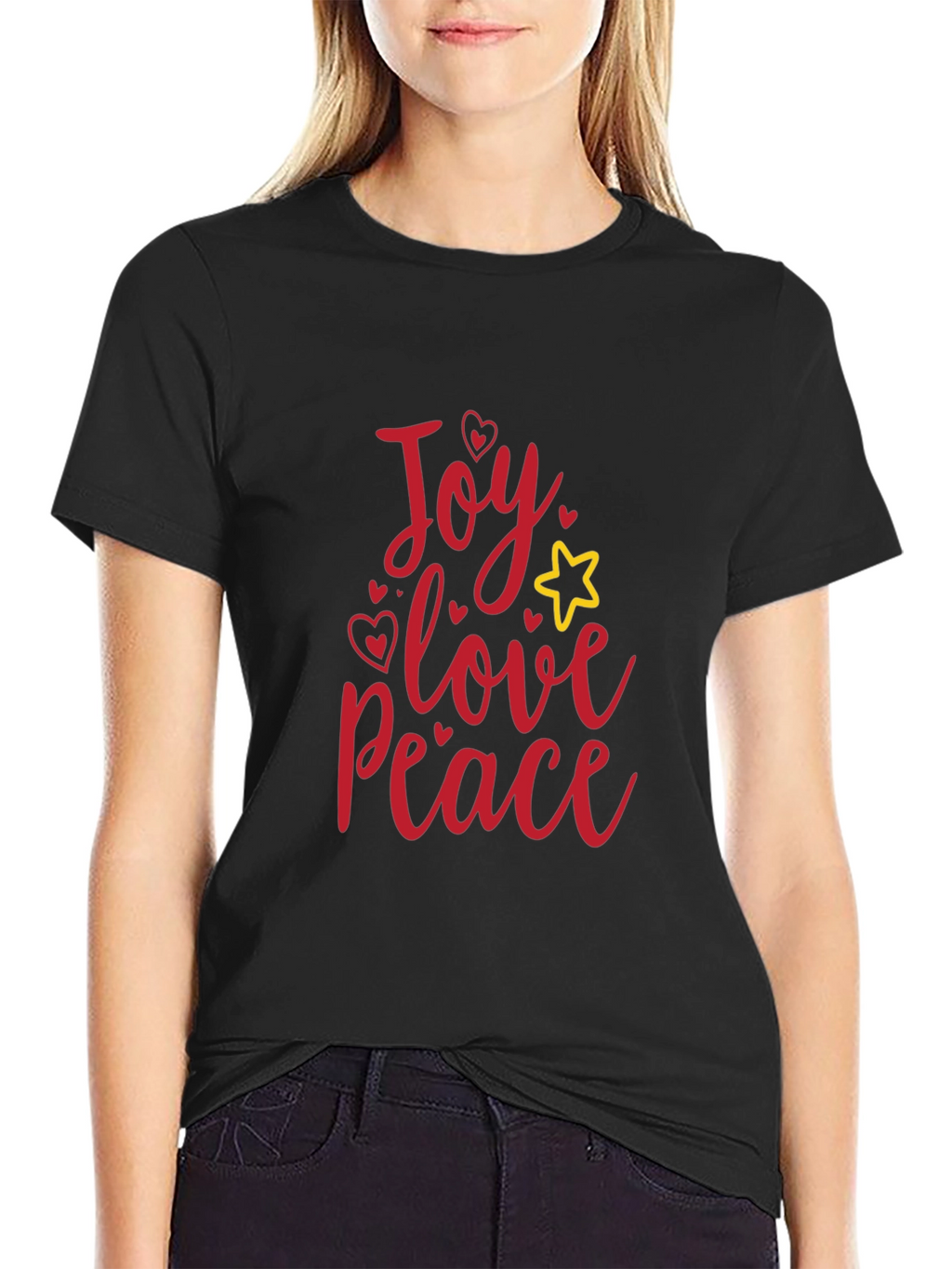 Joy Love Peace Black T-Shirt