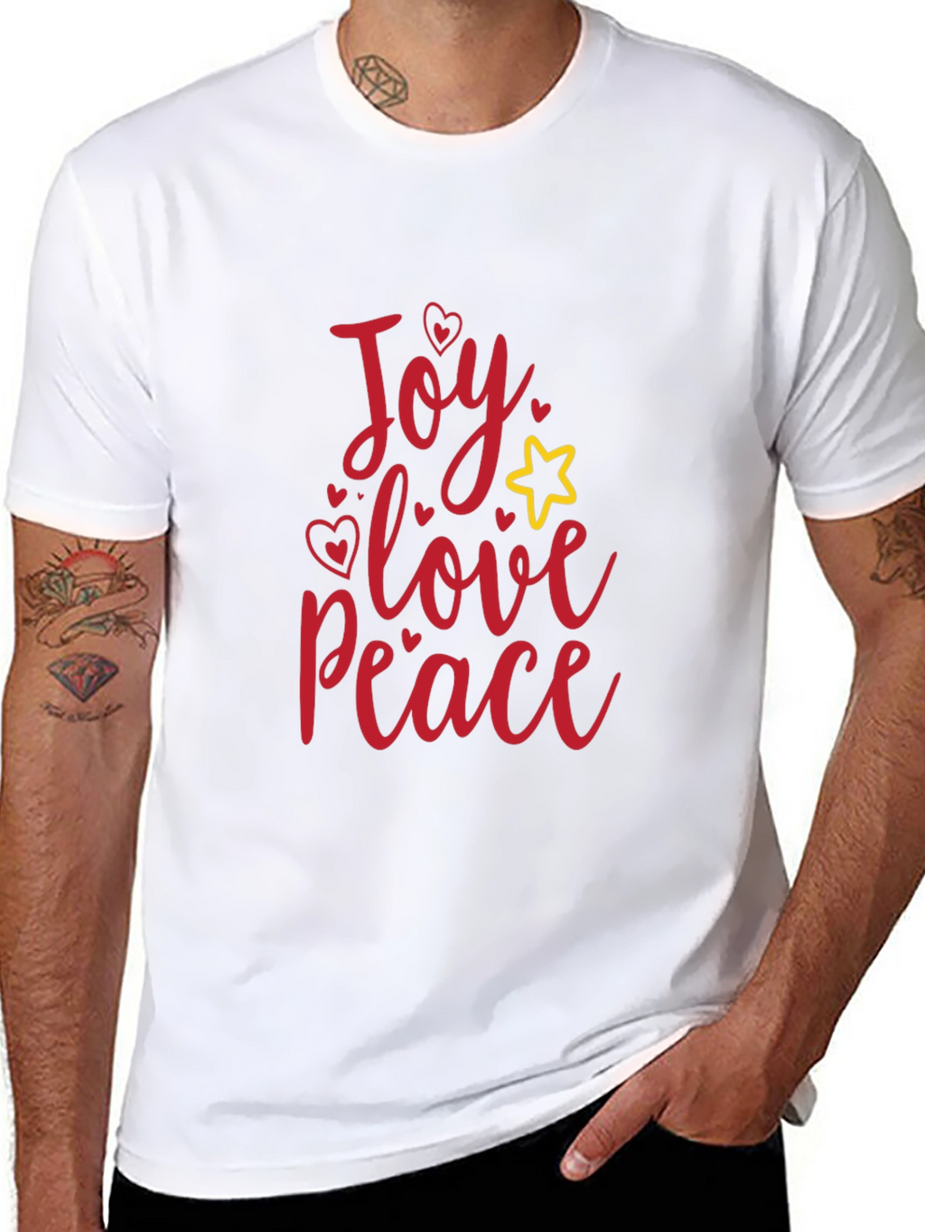Joy Love Peace Black T-Shirt
