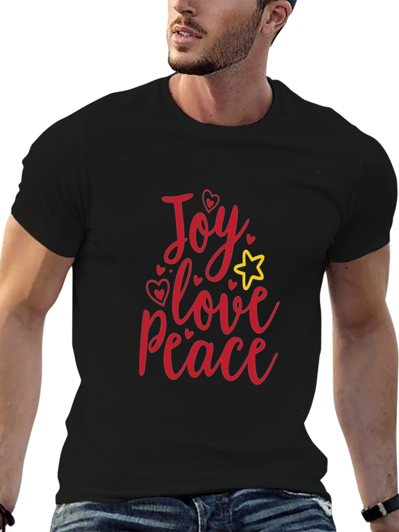 Joy Love Peace Black T-Shirt
