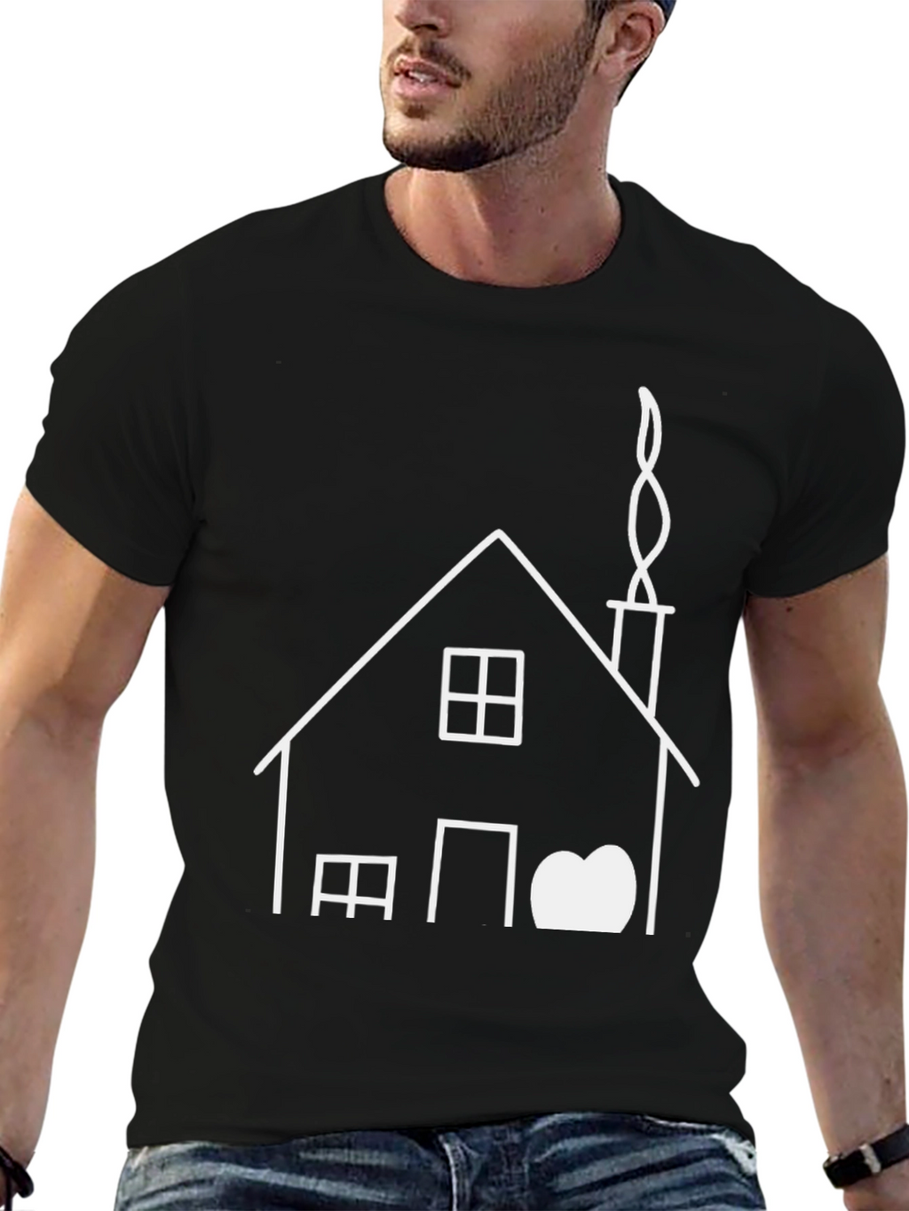 House Graphic Black T-Shirt
