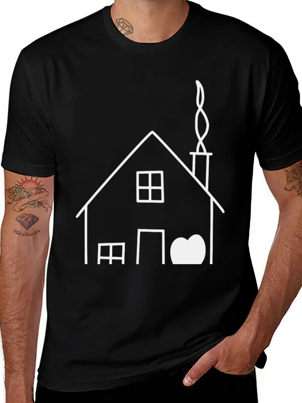 House Graphic Black T-Shirt