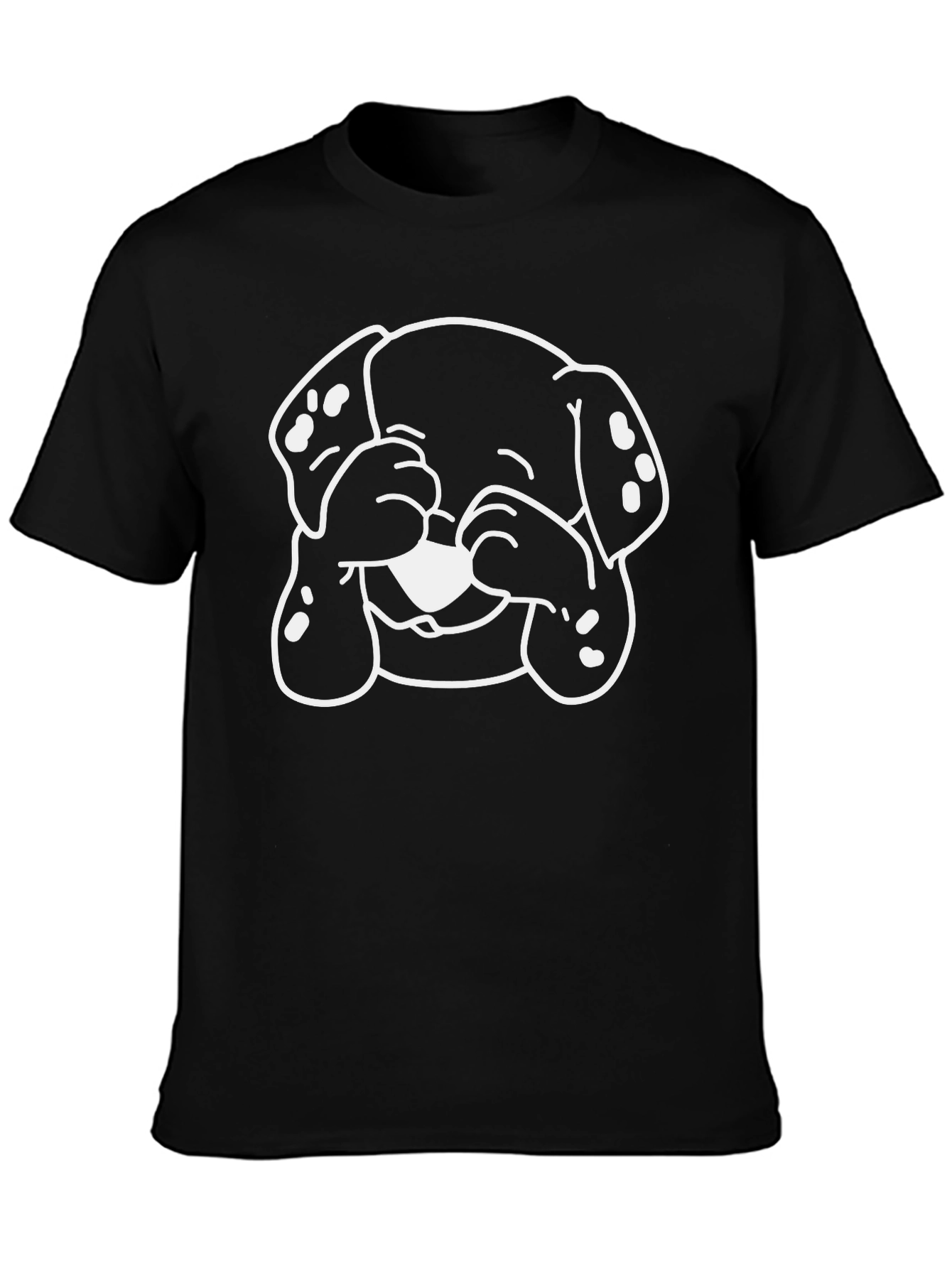 Dog Peek-a-boo Graphic Tee - Black Cotton Blend