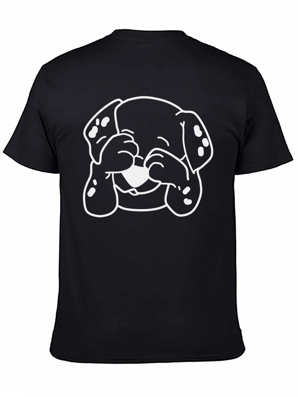 Dog Peek-a-boo Graphic Tee - Black Cotton Blend