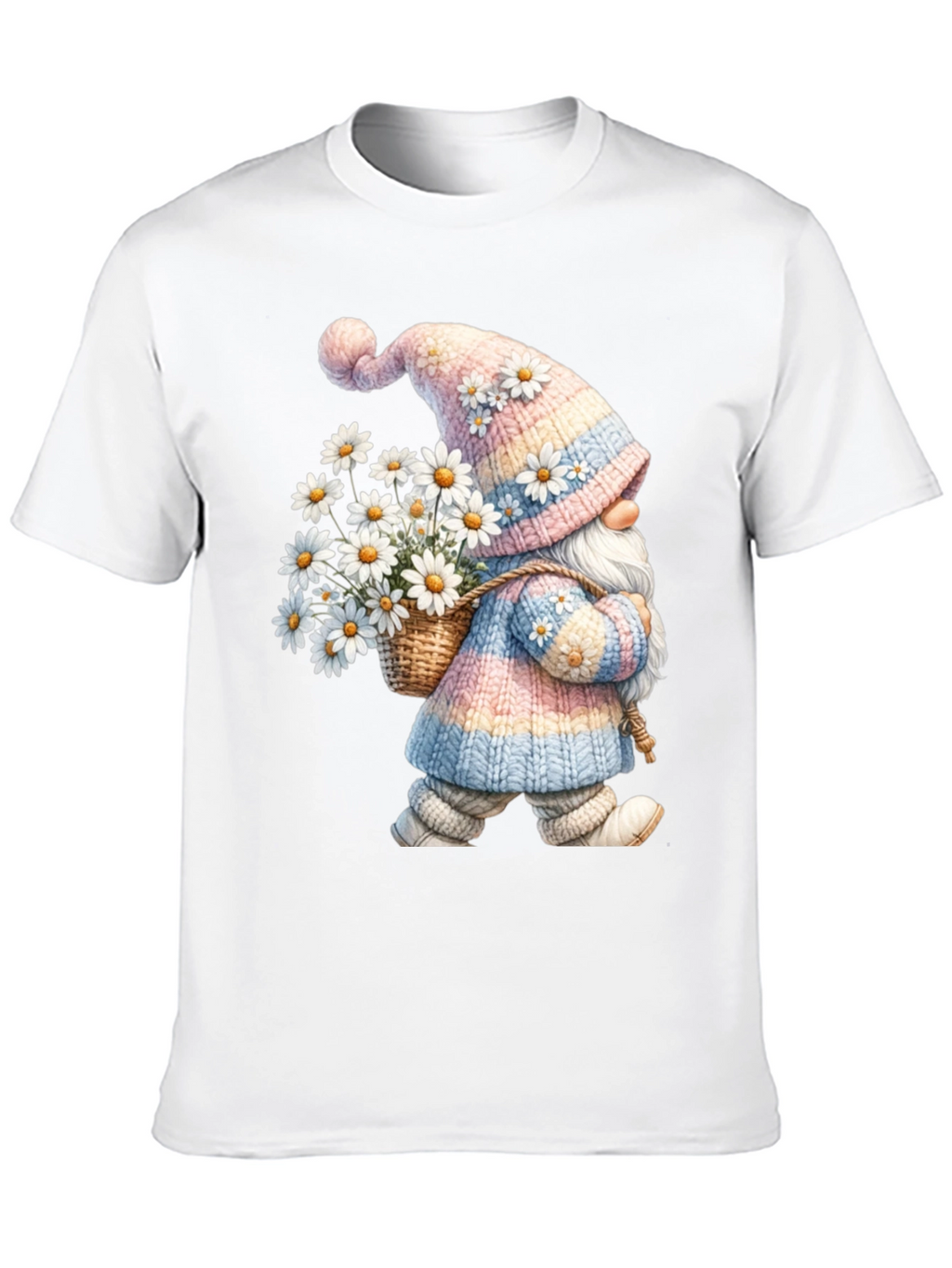 Gnome with Daisies Graphic T-Shirt