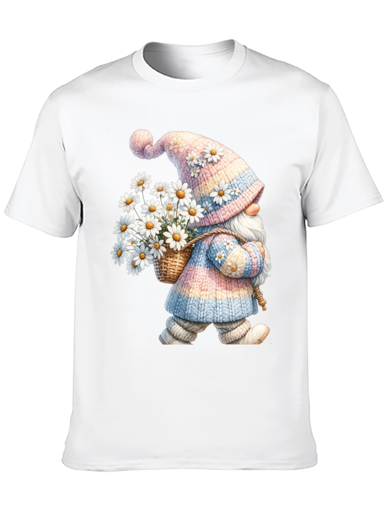 Gnome with Daisies Graphic T-Shirt