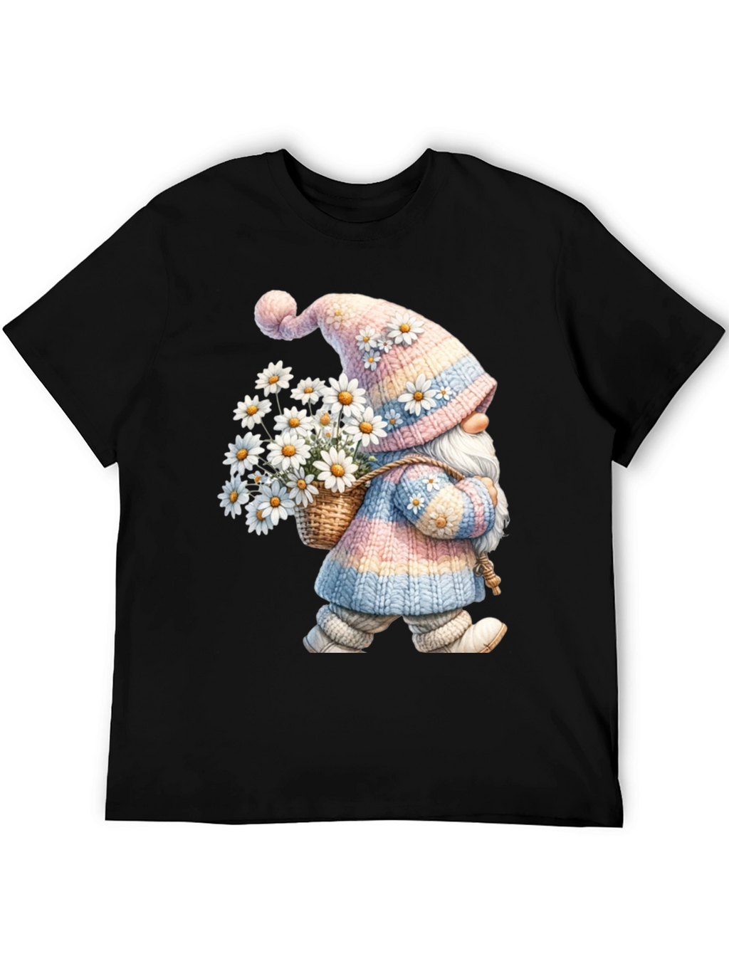 Gnome with Daisies Graphic T-Shirt