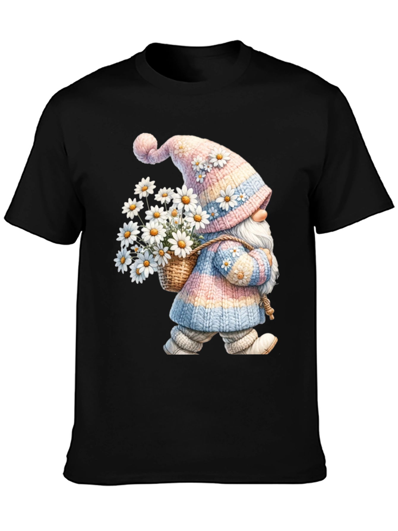 Gnome with Daisies Graphic T-Shirt