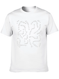 Modern Pearl Dot Pattern Black T-Shirt