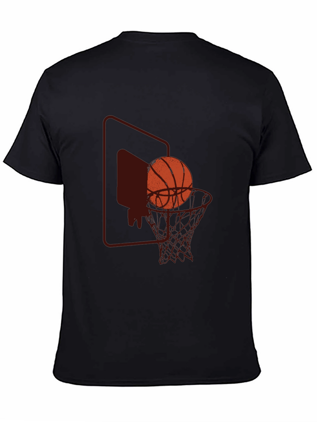 Basketball Graphic Tee - Black Cotton Blend