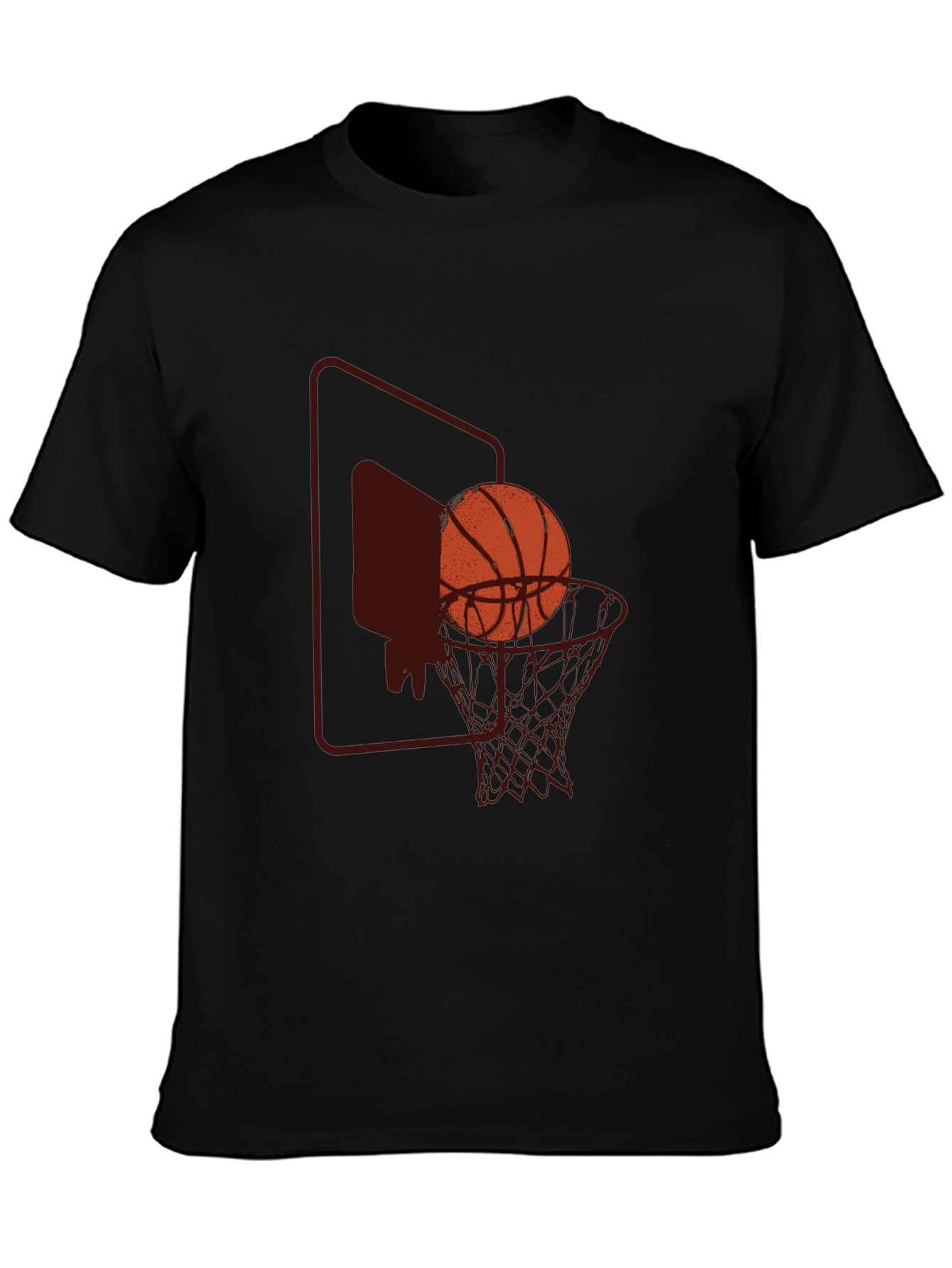 Basketball Graphic Tee - Black Cotton Blend