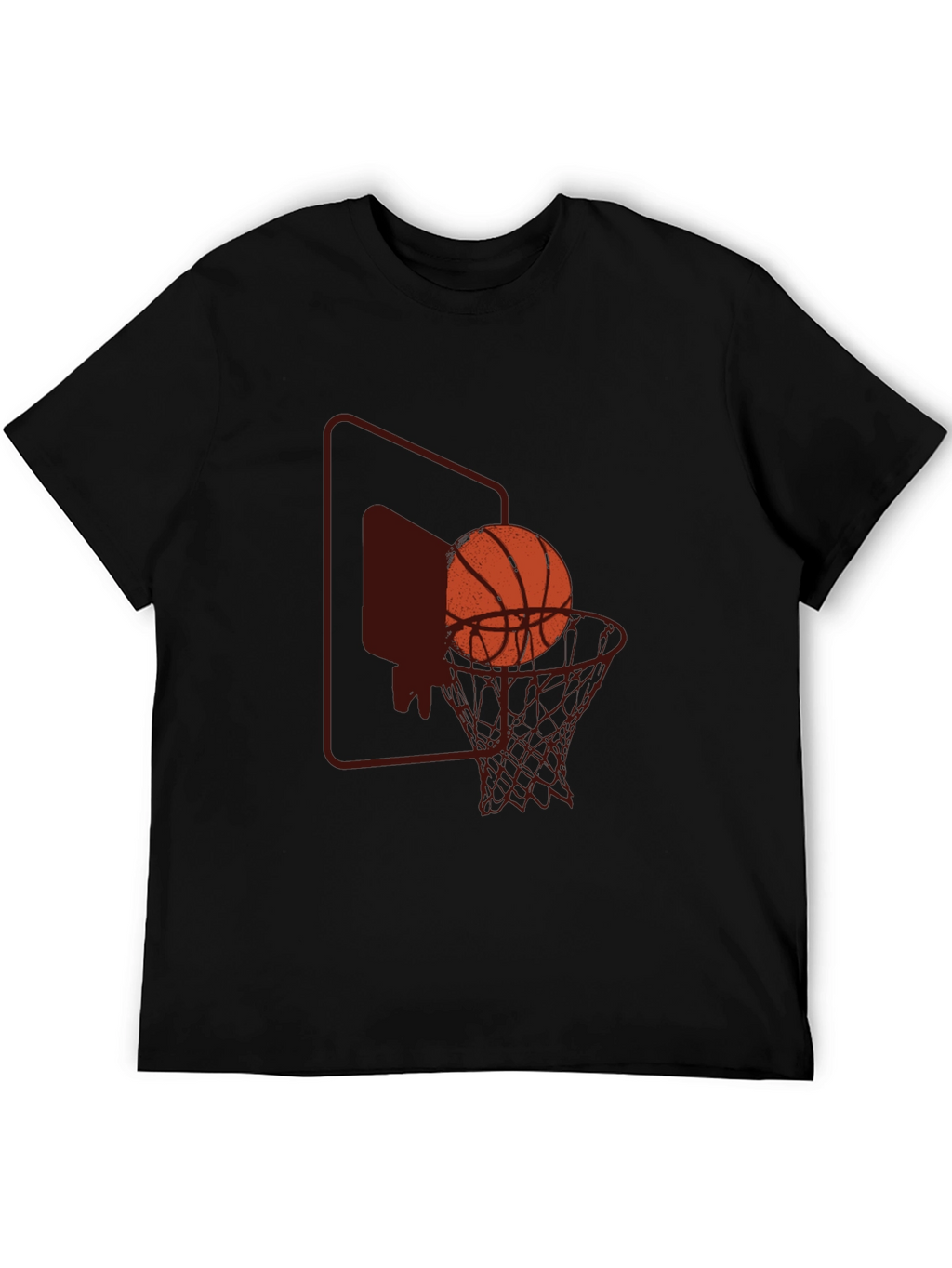 Basketball Graphic Tee - Black Cotton Blend